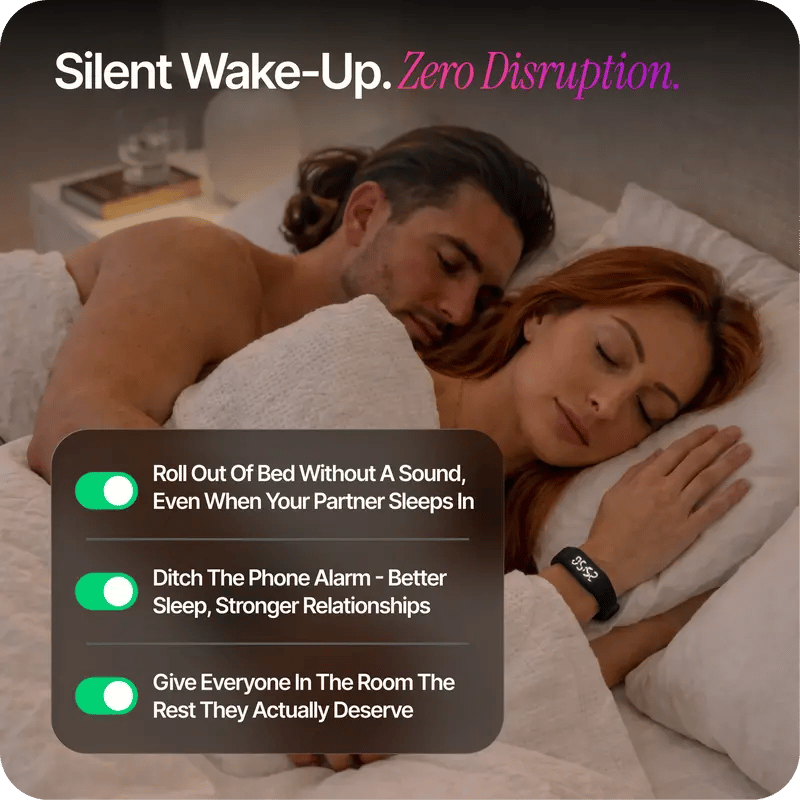 ⌚ Onyx Silent Vibration Alarm Clock – Wrist-Worn Wearable Wake-Up Device for Heavy Sleepers, Partner-Friendly Quiet Alarm with 2 Intensity Levels, 3 Alarms & 14+ Day Battery