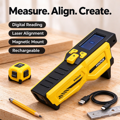 📏⚡ Digital Laser Tape Measure with LCD Display | 3-in-1 DIY Measuring & Alignment Tool 🛠️