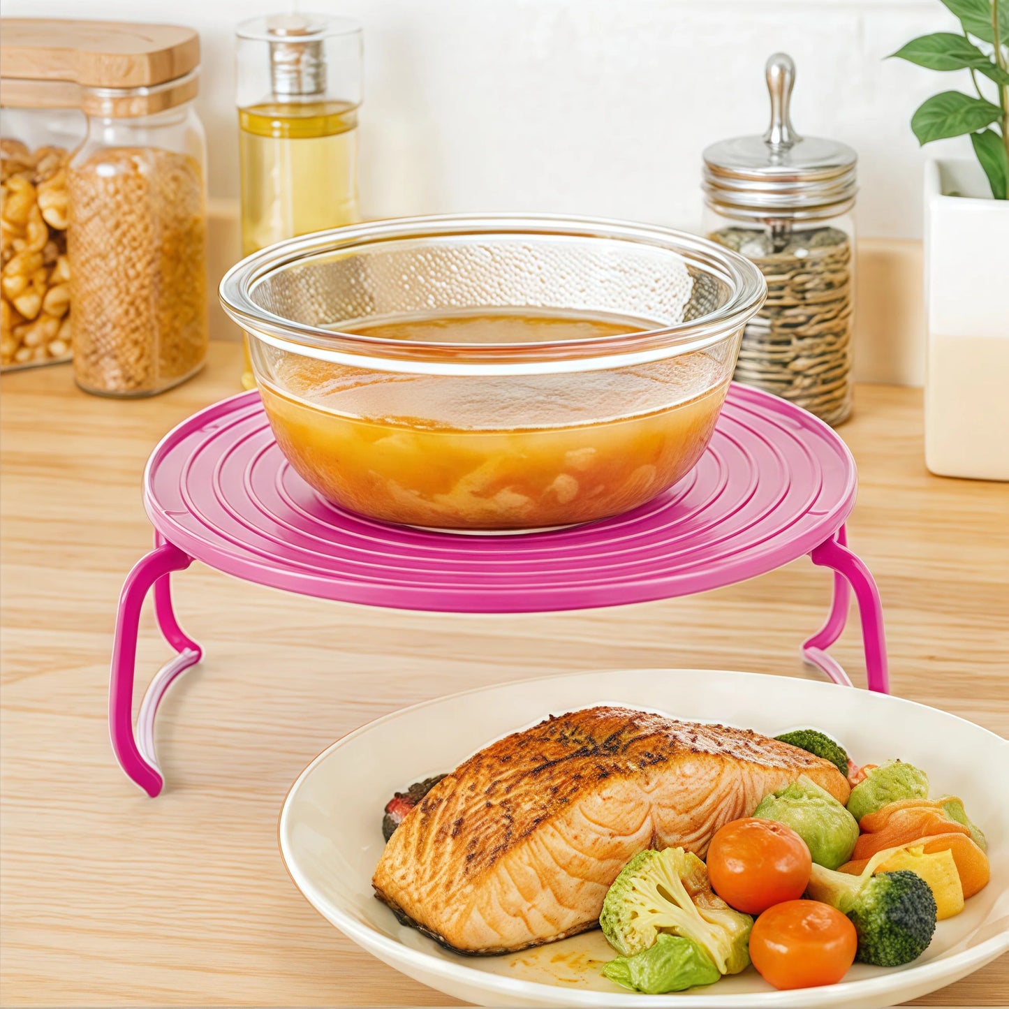 Multifunctional Microwave Layered Steaming Rack/Tray(2Pack)