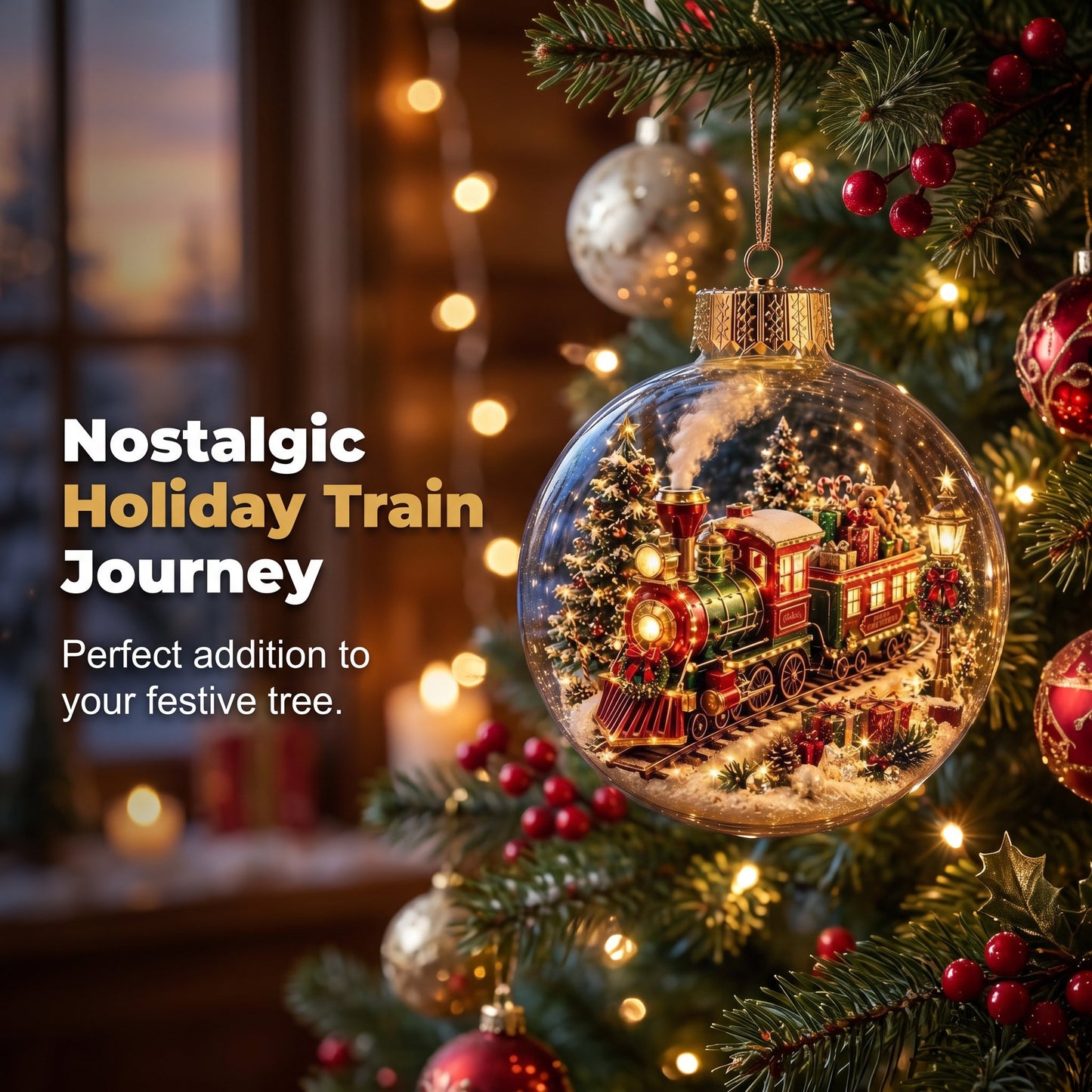 🔥HOT SALE🔥🎄Glowing Christmas Diorama Ornament with Soft Warm Light - Crystal-Clear Acrylic 3D Miniature Bauble with Hanging Cord - 8 Unique Festive Scenes (Santa, Nutcracker, Gingerbread House) for Tree & Mantel Decor Gift