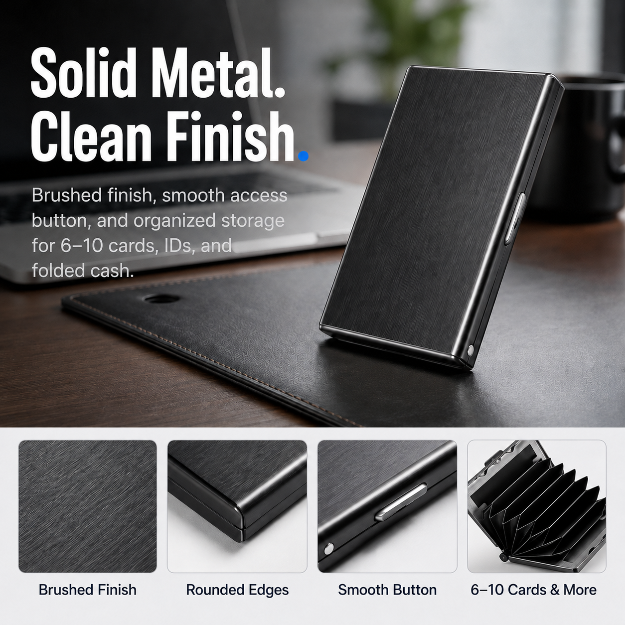 🔒 Slim RFID-Blocking Metal Card Holder