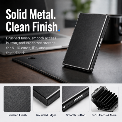 🔒 Slim RFID-Blocking Metal Card Holder