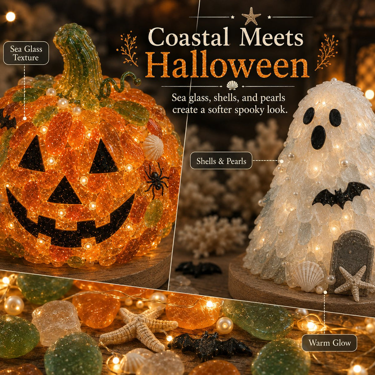 💯⏳49% OFF – 🎃 Beginner-Friendly DIY Lighted Sea Glass Halloween Character Kit Collection | Complete Kit with Sea Glass Pieces, LED Lights & Step-by-Step Guide Included 💕