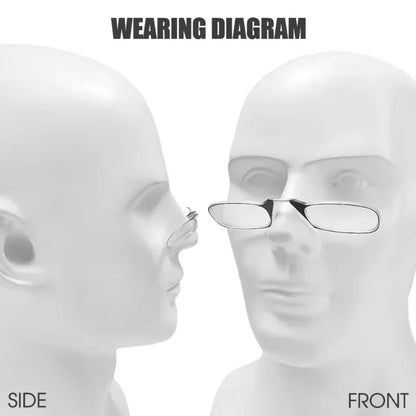 Retractable Nose-Clip Reading Glasses Keychain