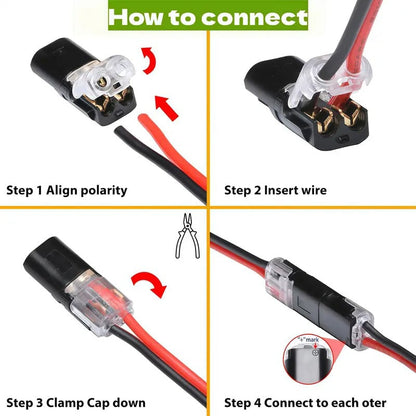 🏆👍🚀Double-Wire Plug-in Connector Led Light Strip Connectors 2 Pin