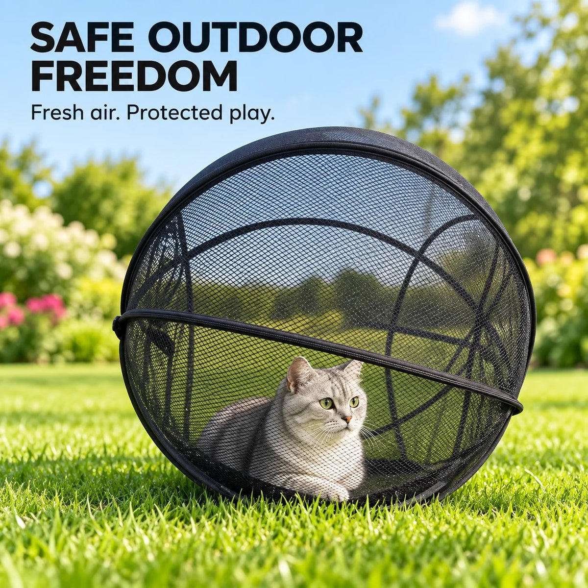 🐱360° Panoramic Pop-Up Rolling Cat Playpen Ball🐾