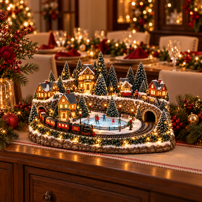 🎄🚂 49% OFF Today! ✨ Magical Christmas Train & Skating Rink – Bring Holiday Magic Home! ❄️🎁