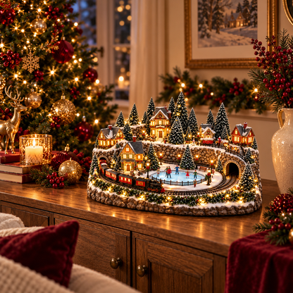 🎄🚂 49% OFF Today! ✨ Magical Christmas Train & Skating Rink – Bring Holiday Magic Home! ❄️🎁