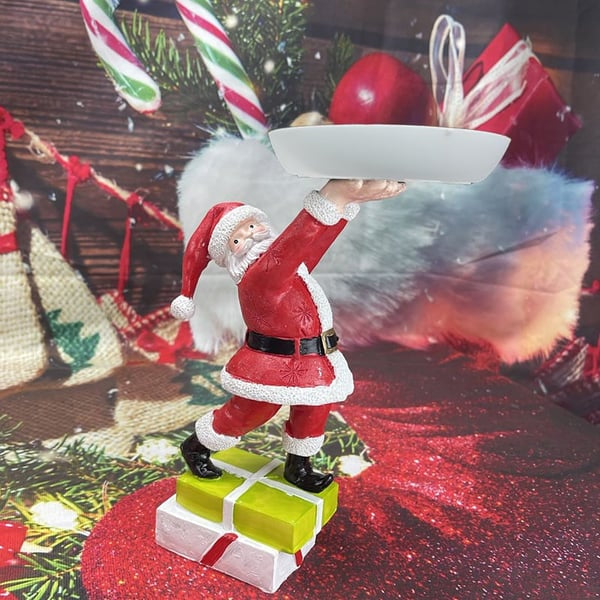 🎄 Christmas Resin Snowman Snack Rack Holder – 2-Tiered Dessert & Candy Bowl Stand for Party Table 🍰✨