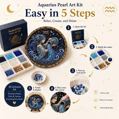 🔥 Last Day 49% OFF - 💎 12 Zodiac Signs Pearl Art Kit ♈💫 Bring Every Zodiac Sign to Life with Pearls