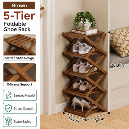 🔥Buy 2 Get 20% OFF🔥Foldable Bamboo Accordion Shoe Rack