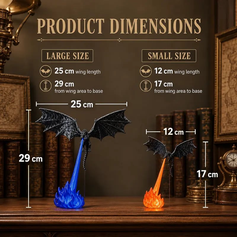 🔥Last Day: 40% OFF🔥 Firebreathing Dragon Book Nook | Realistic Flame Fantasy Shelf Decor
