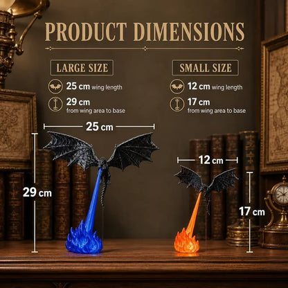 🔥Last Day: 40% OFF🔥 Firebreathing Dragon Book Nook | Realistic Flame Fantasy Shelf Decor