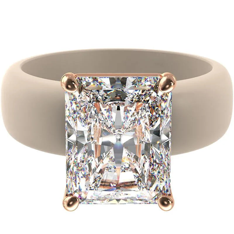 Renfit Silicone Ring – 10×8 mm Emerald Cut CZ