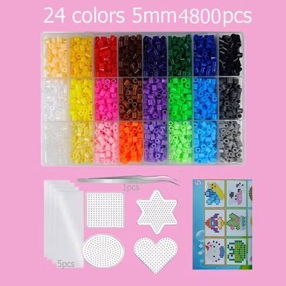 Hama Beads Box Set - 24/48/72 Colors 2.6mm & 5mm Fuse Beads with Storage Box