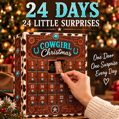 ⏳ Last Day 49% OFF - 🤠 24-Day Cowgirl Christmas Countdown Calendar