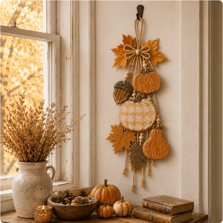 Rustic Harvest WoodenDoor Hanger