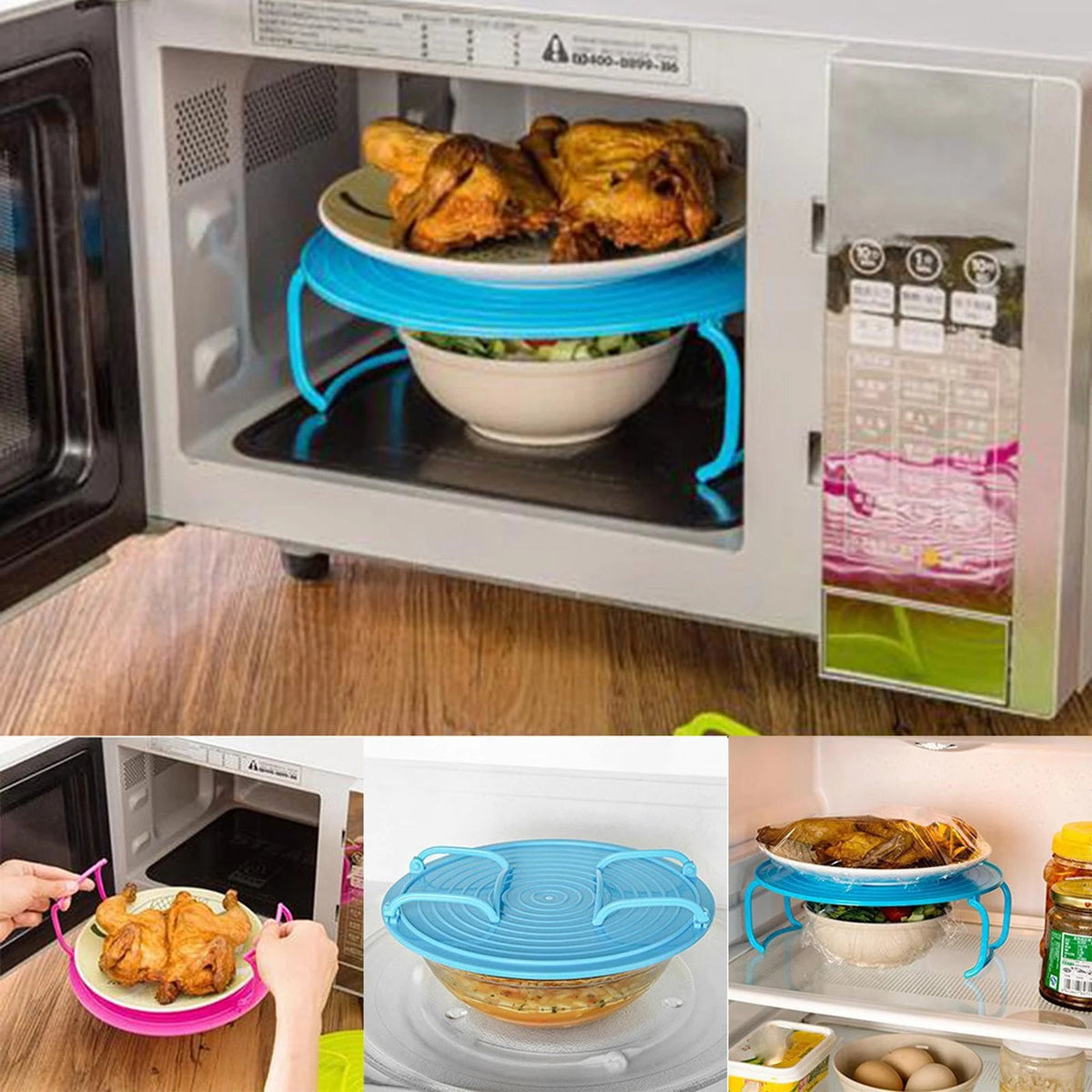 Multifunctional Microwave Layered Steaming Rack/Tray(2Pack)