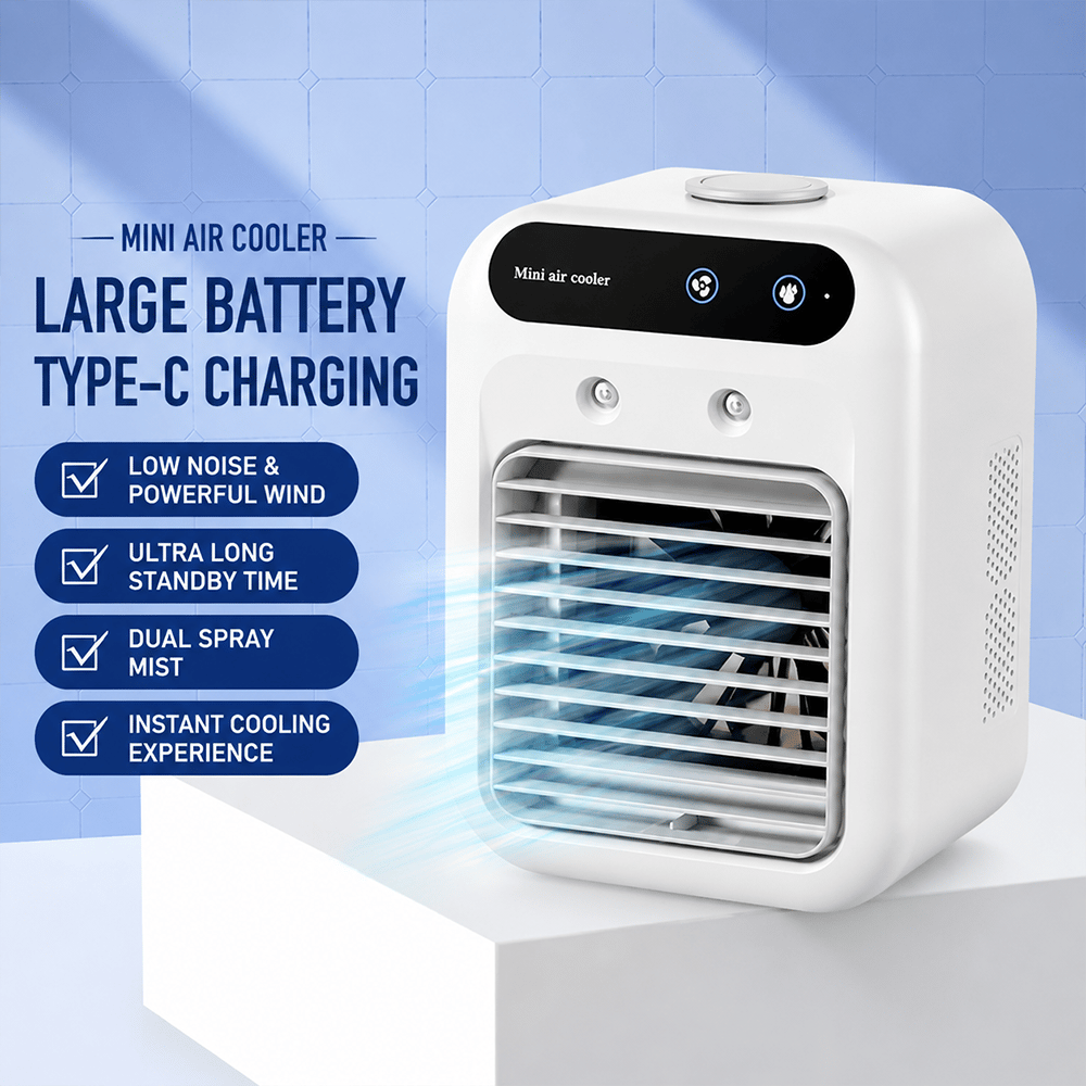 ❄️ Portable Mini Air Conditioner with Humidifier — 20°C Cooling 🔥