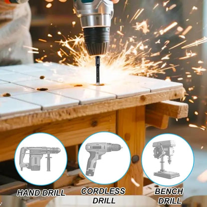 🔥47% OFF | 6Pcs Dry Diamond Drill Bit Set 🛠 Hex Shank Brazed Hole Saw for Tile, Glass & Granite
