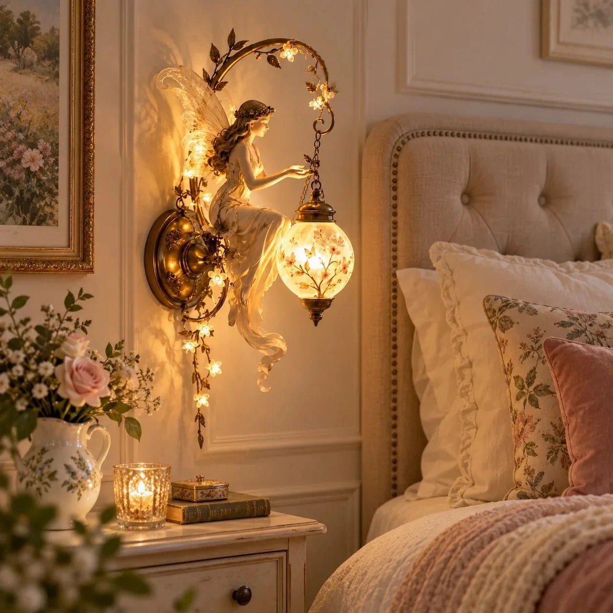⏳ Last Day 49% OFF🔥Enchanted Fairy Blossom Lantern Wall Light