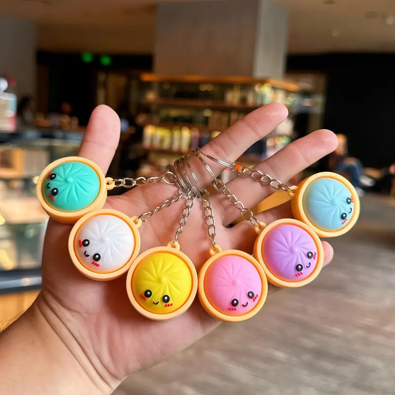 🥟Cute dumpling-shaped push-button stress-relieving keychain