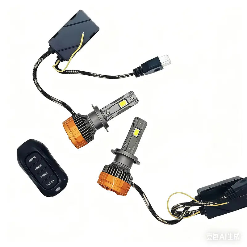 Tri-colour Strobe Lights, 4 modes, 6000K/4300K/3000K, If you purchased the wrong headlight model, with cooling fan.