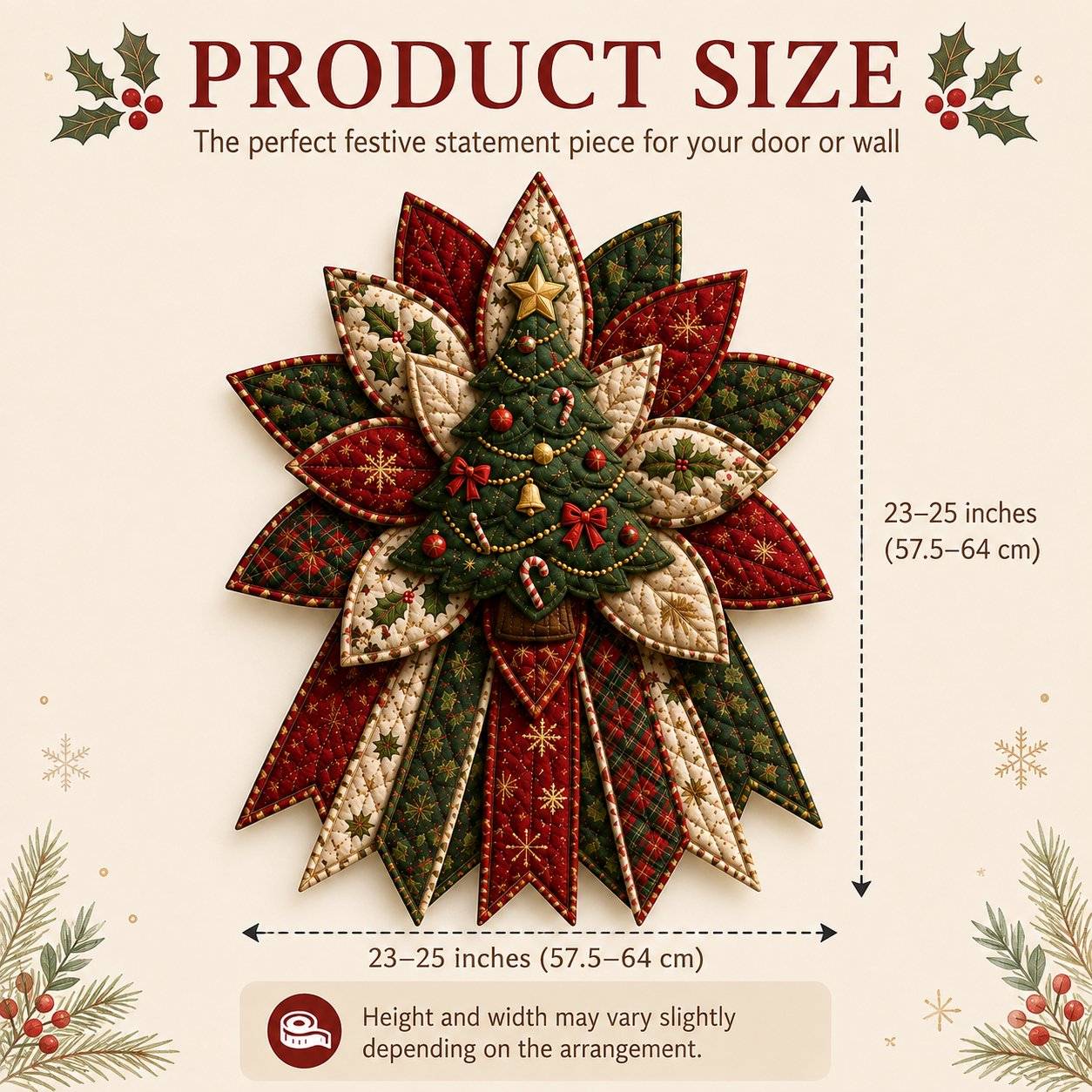 ⭐ 🎄 Christmas Sale 50% OFF 🎉 – DIY Quilted Christmas Door Hanging Kit for Festive Holiday Home Deco