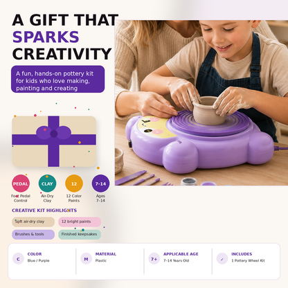 🏺Kids Electric Pottery Wheel Kit