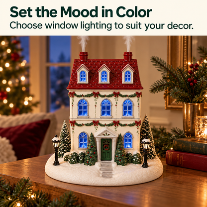 🏠 Christmas House Aroma Diffuser – Gentle Mist & Glowing Windows