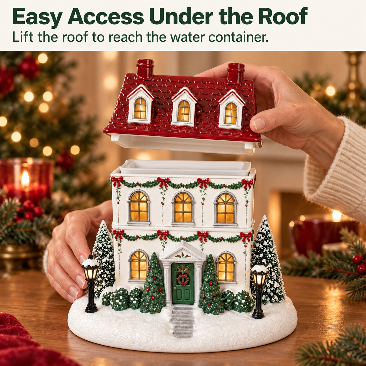 🏠 Christmas House Aroma Diffuser – Gentle Mist & Glowing Windows