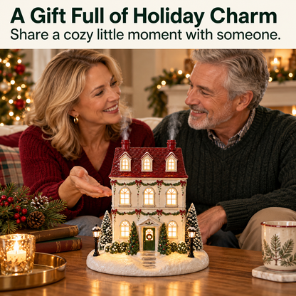 🏠 Christmas House Aroma Diffuser – Gentle Mist & Glowing Windows