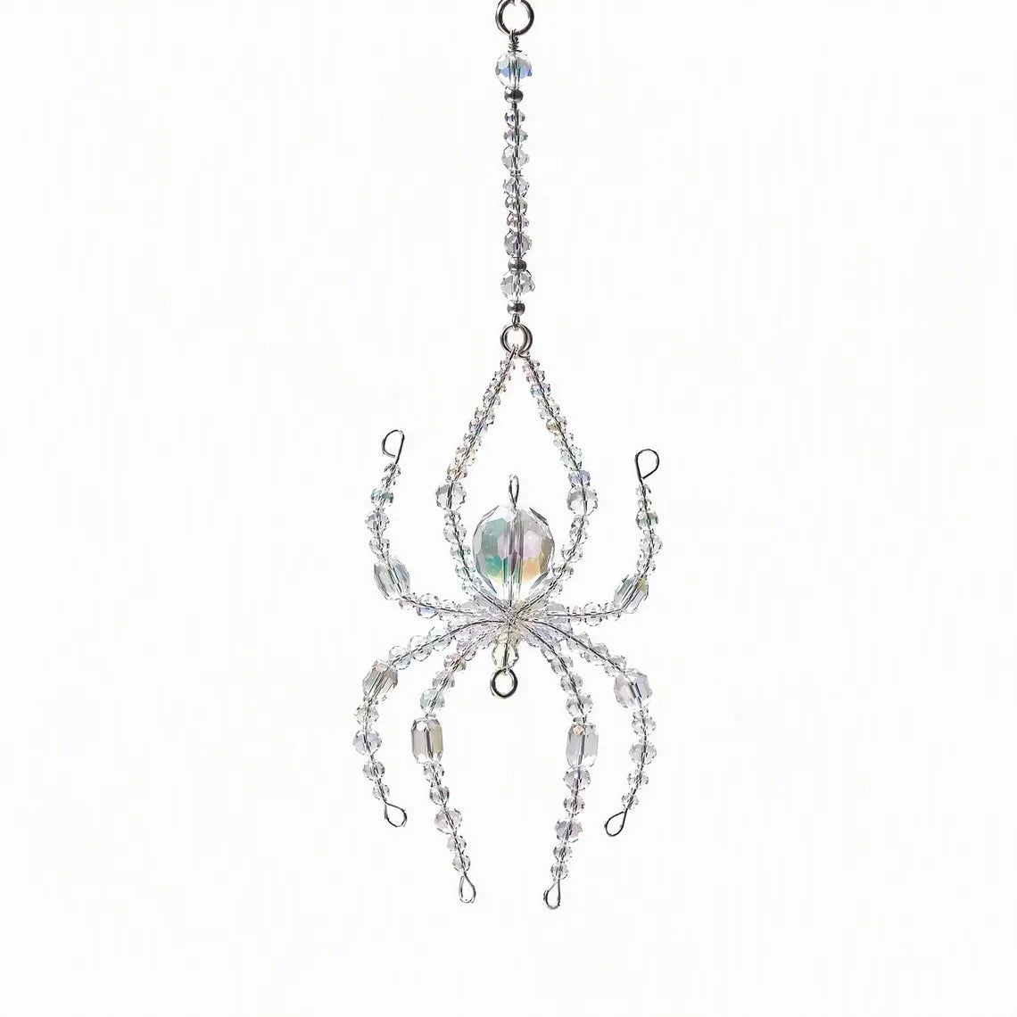 Gothic Crystal Spider Web Suncatcher - Handcrafted Witchy Window Prism & Hanging Rainbow Catcher