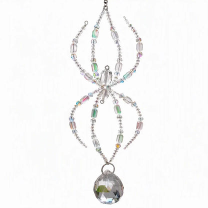 Gothic Crystal Spider Web Suncatcher - Handcrafted Witchy Window Prism & Hanging Rainbow Catcher