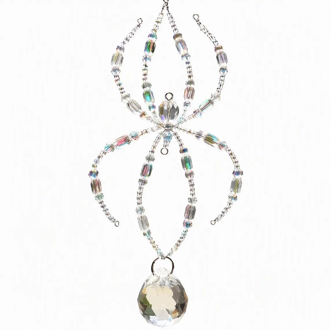 Gothic Crystal Spider Web Suncatcher - Handcrafted Witchy Window Prism & Hanging Rainbow Catcher