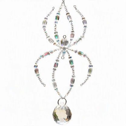 Gothic Crystal Spider Web Suncatcher - Handcrafted Witchy Window Prism & Hanging Rainbow Catcher