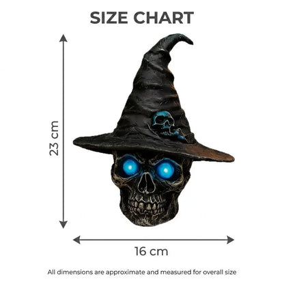 💀 Awaken the Shadows! Gothic Glowing Skull Witch Desktop Ornament 🧙‍♀️