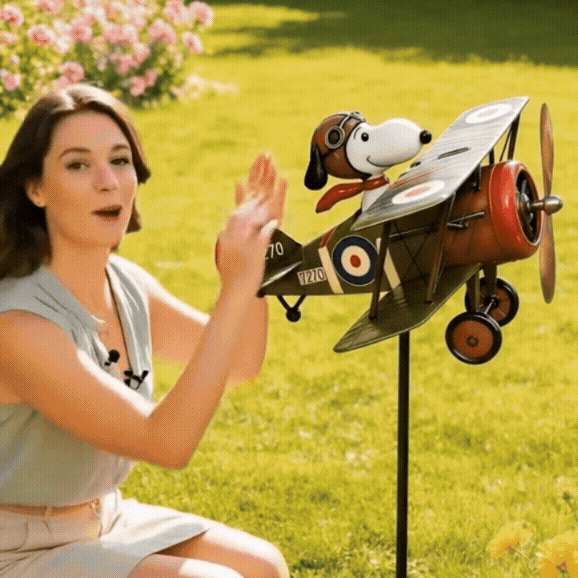 🔥LAST DAY - 50% OFF🎁 250th USA Patriotic Pilot Pup Garden Windmill
