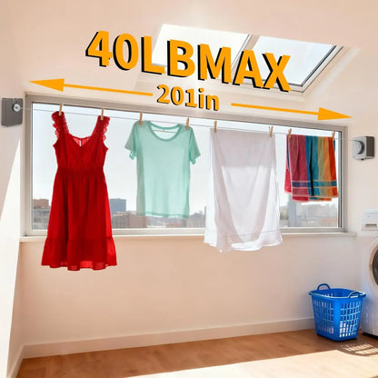 🧺 Retractable Stainless Steel Clothesline – Dry More, Save Space