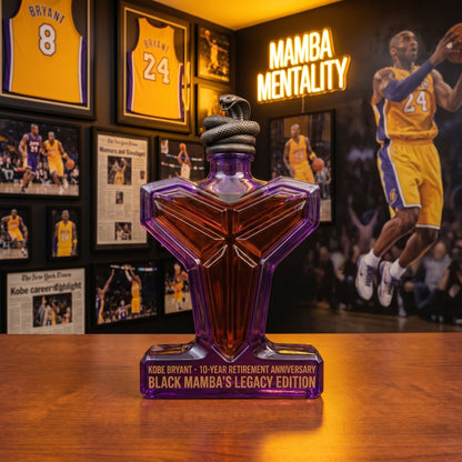 Mamba Legacy Geometric Whiskey Decanter - Handmade Tribute Glassware with Serpent Stopper
