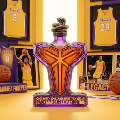 Mamba Legacy Geometric Whiskey Decanter - Handmade Tribute Glassware with Serpent Stopper