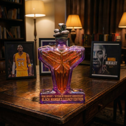 Mamba Legacy Geometric Whiskey Decanter - Handmade Tribute Glassware with Serpent Stopper