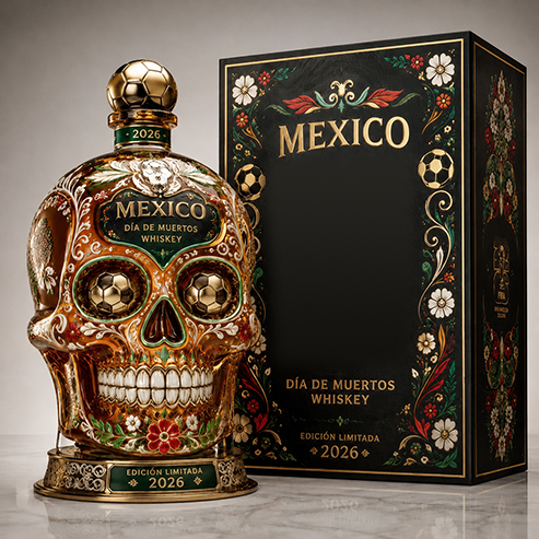 ⚽🇲🇽Mexico 2026 Día de Muertos Whiskey Bottle