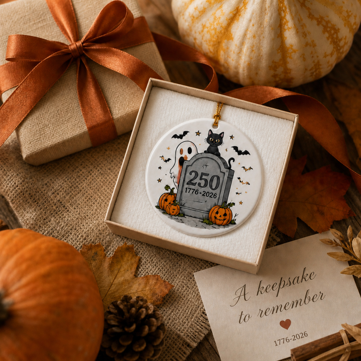 🎃🇺🇸 Halloween 250th Anniversary Ornament Collection – Celebrate America's 250th with a Spooky Twist