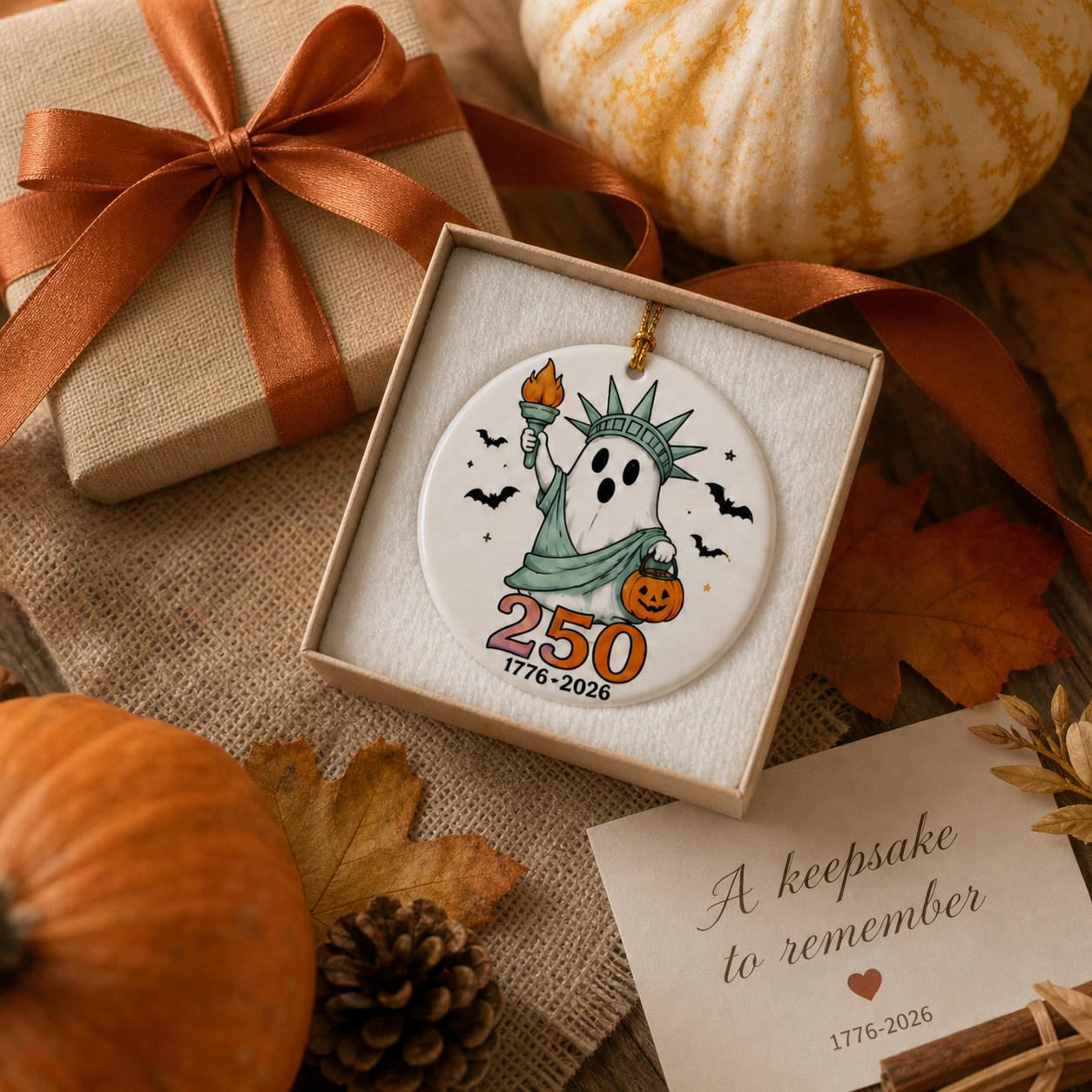 🎃🇺🇸 Halloween 250th Anniversary Ornament Collection – Celebrate America's 250th with a Spooky Twist