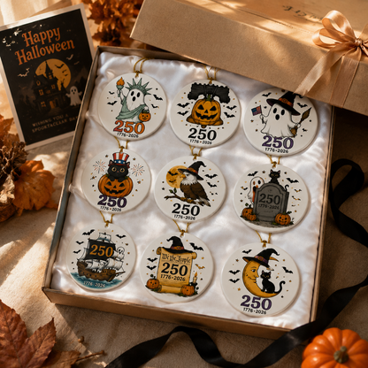🎃🇺🇸 Halloween 250th Anniversary Ornament Collection – Celebrate America's 250th with a Spooky Twist