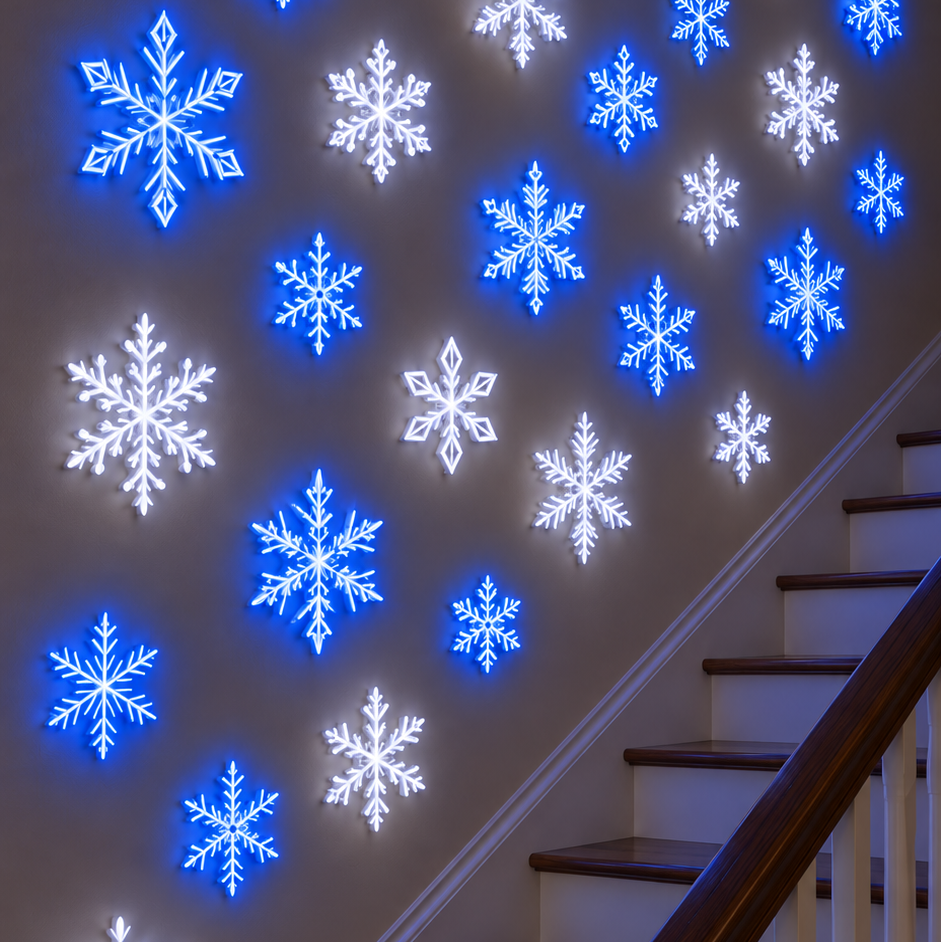 🎄 Christmas Sale 49% OFF❄️LED Snowflake Wall Light Set – Remote-Controlled Christmas Winter Decor