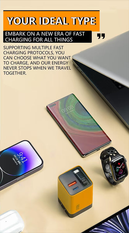💡3 in 1 Charger Retractable 80W MAX Fast