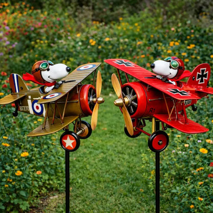 🔥LAST DAY - 50% OFF🎁 250th USA Patriotic Pilot Pup Garden Windmill