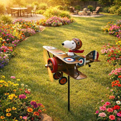🔥LAST DAY - 50% OFF🎁 250th USA Patriotic Pilot Pup Garden Windmill